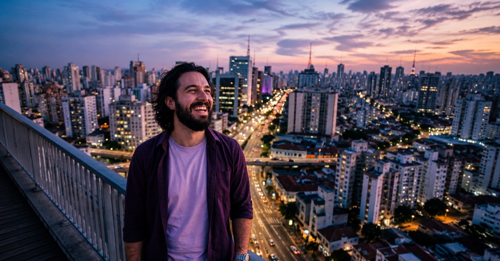 Passageiros em plataforma de metrô de São Paulo, com trem ao fundo e pessoa consultando o celular