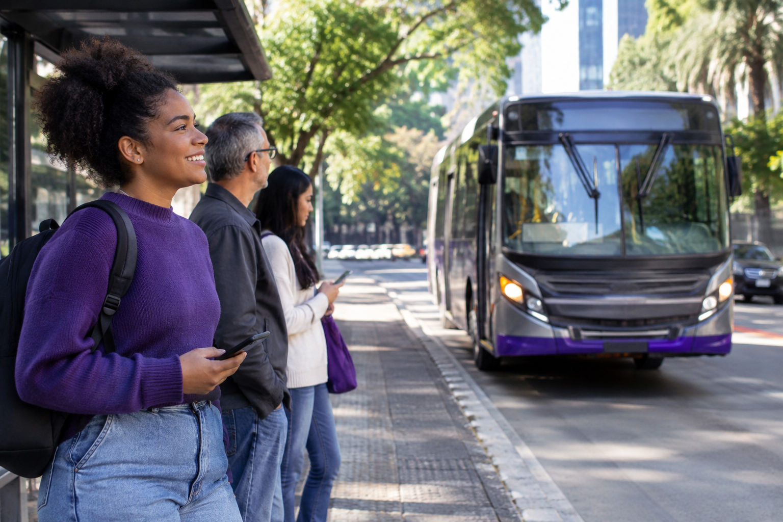 Passageiros aguardam ônibus em ponto próximo ao MorumBis